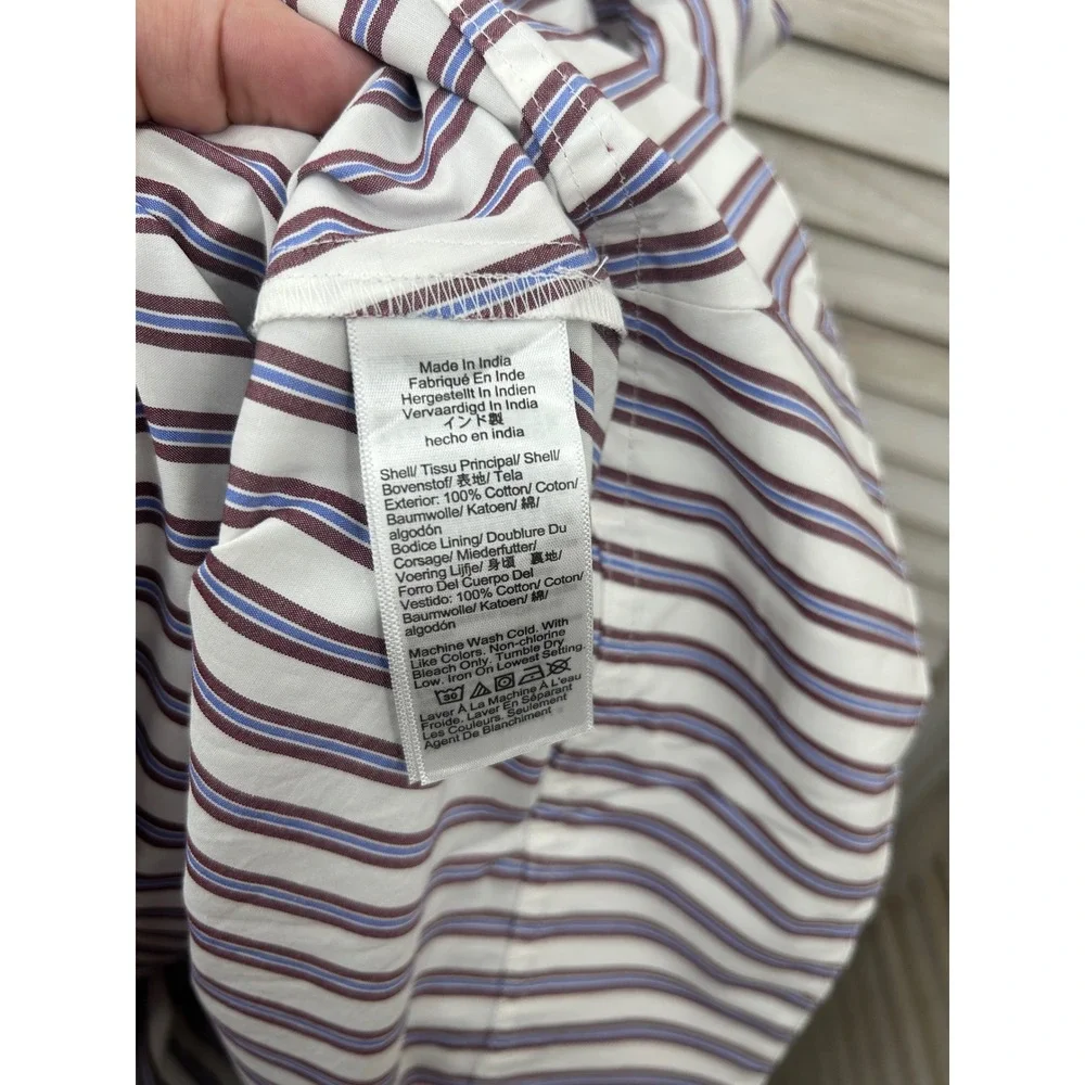 NEW J.Crew Striped Maxi Dress 20T Blue White Women Tall Cotton Coastal Sundress